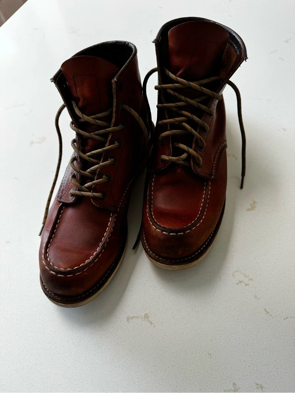 Men's Red Wing Brown Leather Moc Toe Work Boots